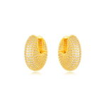 Brincos argola micro zircónias dourado