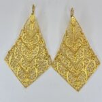 Brincos leque prata dourada