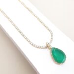Colar emerald drop
