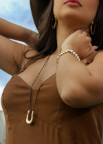 Colar Couro com Pingente